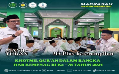 Khatmil Qur'an dan Munajat HAB Kemenag RI Ke-78 MAN 1 Tuban 2024